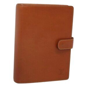 LOUIS VUITTON Nomad Agenda MM Day Planner Cover Brown R20473 LV Auth yk18220
